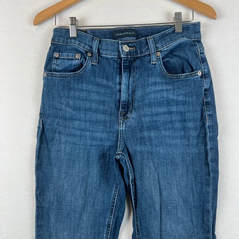 Aeropostale High Rise‎ Flare Jeans Dark Wash Denim Comfort Stretch Size 10